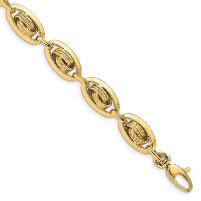 7.5in Polished Fancy Link Bracelet 14k Gold SF2700-7.5, MPN: SF2700-7.5, 191101983344
