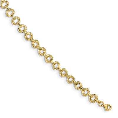Textured Fancy Link Bracelet 14k Gold Polished  SF2693-7, MPN: SF2693-7, 191101982279