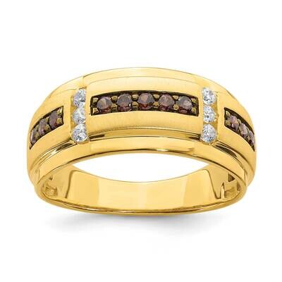 Men&#39;s Brown and White Diamond Bridal Band 14k Gold RM6410B-050-YAA, MPN: RM6410B-050-YAA, 196904148…