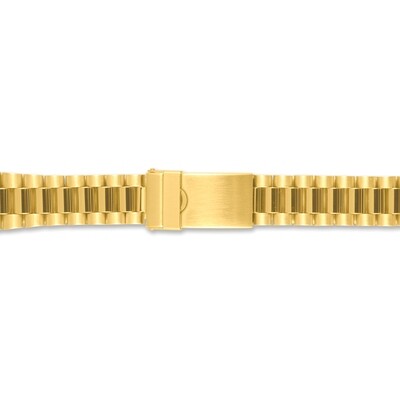 Mens 18-22mm Yellow Oyster-style Stainless Steel Watch Band  BA350, MPN: BA350,