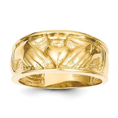 Polished Men&#39;s Claddagh Band 14k Gold D1874, MPN: D1874, 637218055784