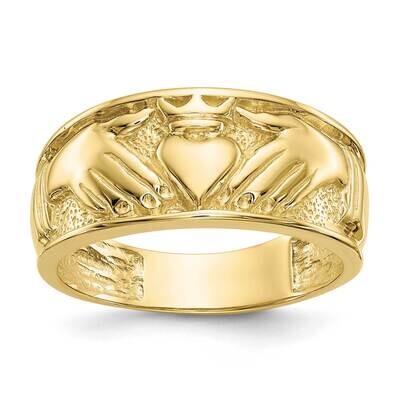 Men&#39;s Claddagh Band 10k Gold Polished 10D1874, MPN: 10D1874, 191101728648