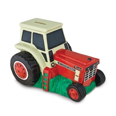 Polyresin Red White International Harvester Tractor Bank GM8500, MPN: GM8500, 610939068516