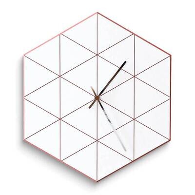 Red Hexagon Wire Wall Clock GM25198, MPN: GM25198, 788089161453