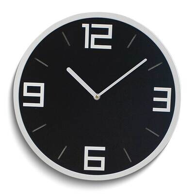 Black with White Numbers Wall Clock GM25193, MPN: GM25193, 788089173272