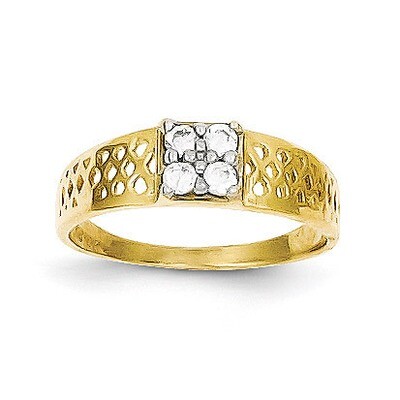 Baby Ring 10k Gold Synthetic Diamond 10C1148, MPN: 10C1148, 886774020112