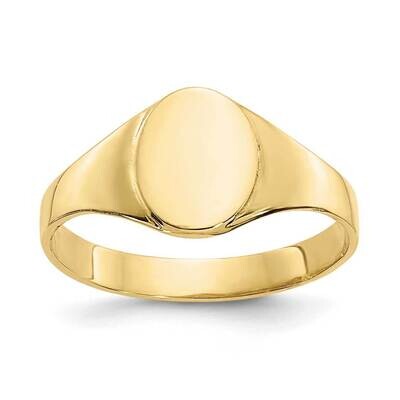 High Polished Oval Baby Signet Ring 10k Gold 10K3851, MPN: 10K3851, 191101726538
