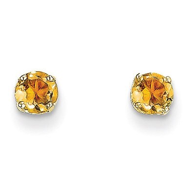 4mm November/Citrine Post Earrings 14k Gold XBE59, MPN: XBE59, 883957087054