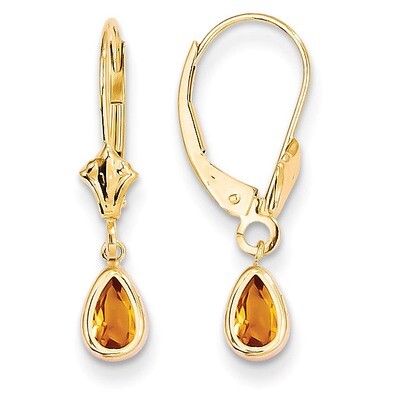 6x4mm November/Citrine Earrings 14k Gold XBE95, MPN: XBE95, 883957335667