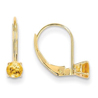 4mm Round November/Citrine Leverback Earrings 14k Gold XBE83, MPN: XBE83, 883957087146