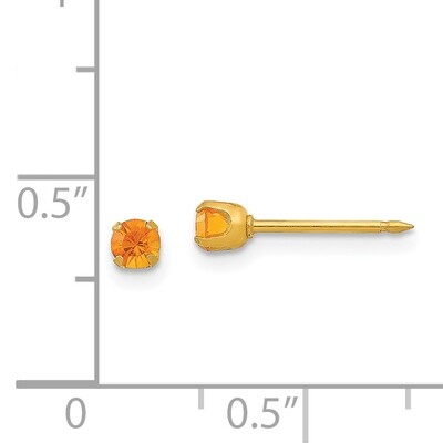 3mm November Crystal Birthstone Post Earrings 14k Gold 103E, MPN: 103E,