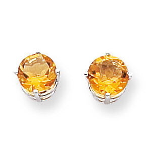7mm Citrine earring 14k White Gold XE74WCI, MPN: XE74WCI, 883957098180