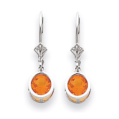 6mm Citrine Leverback Earrings 14k White Gold XLB101WCI, MPN: XLB101WCI, 883957118291