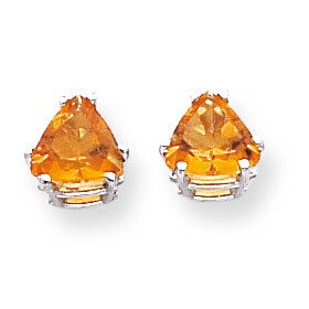 Citrine Diamond Trillion Stud Earrings 14k Gold XE95WCI, MPN: XE95WCI, 883957110189