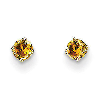 3mm Citrine Stud Earrings 14k White Gold XBE119, MPN: XBE119, 883957217130