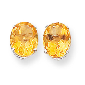 10x8mm Oval Citrine Earrings 14k White Gold XE90WCI, MPN: XE90WCI, 883957109015