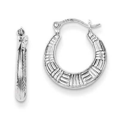 Patterned Hoop Earrings Sterling Silver QE8376, MPN: QE8376, 883957559414