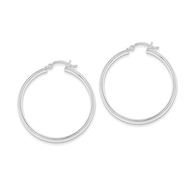 40mm Hoop Earrings Sterling Silver QE6505, MPN: QE6505, 883957568478