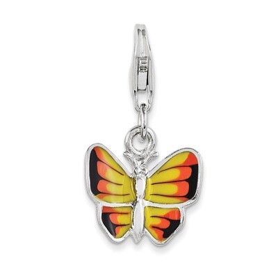 Butterfly Charm Sterling Silver Enamel QCC1081 by Amore La Vita, MPN: QCC1081, 883957479361