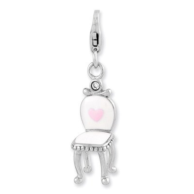 3-D Vanity Chair Charm Sterling Silver Enameled QCC877 by Amore La Vita, MPN: QCC877, 886774235882