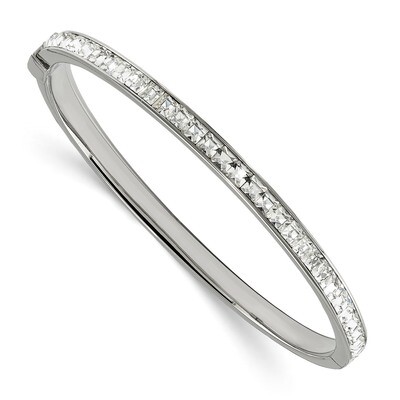 Preciosa Crystal Hinged Bangle Stainless Steel Polished SRB1870 by Chisel, MPN: SRB1870, 1911010162…