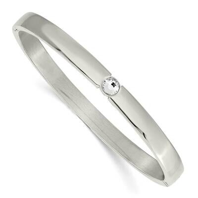 Preciosa Crystal 6mm Hinged Bangle Stainless Steel Polished SRB2927, MPN: SRB2927, 191101865947