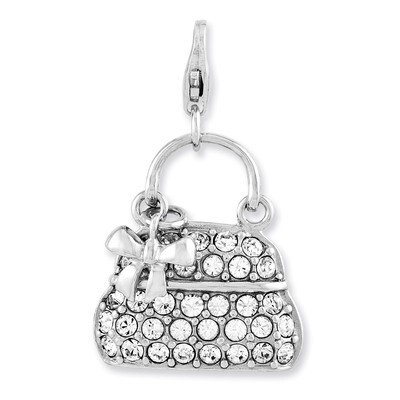 3-D Purse Charm Sterling Silver Enameled QCC893 by Amore La Vita, MPN: QCC893, 886774236049