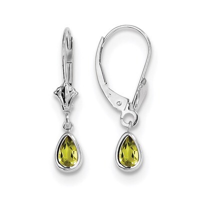 6x4mm Peridot August Earrings 14k white Gold XBE284, MPN: XBE284, 191101433658