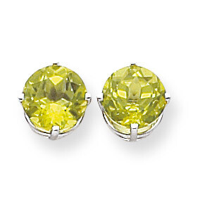 8mm Peridot Earring 14k White Gold XE75WPE, MPN: XE75WPE, 883957099040