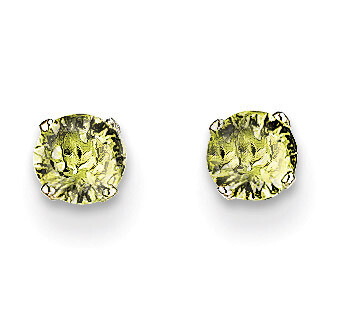 4mm Peridot Stud Earrings 14k White Gold XBE128, MPN: XBE128, 883957086491