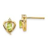 Diamond &amp; Peridot Earrings 14k Gold XBS502, MPN: XBS502, 883957414027