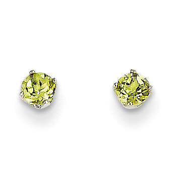 3mm Peridot Stud Earrings 14k White Gold XBE116, MPN: XBE116, 883957217109