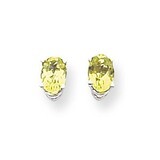 6x4mm Oval Peridot Earrings 14k White Gold XE86WPE, MPN: XE86WPE, 883957106717