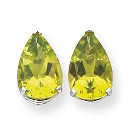 Peridot Diamond Pear Stud Earrings 14k Gold XE84WPE, MPN: XE84WPE, 883957105307