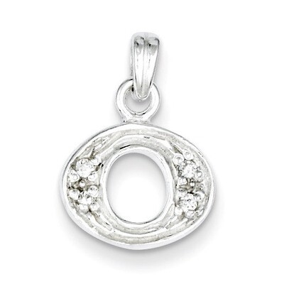 Initial O Pendant Sterling Silver Diamond QC6717O, MPN: QC6717O, 883957432373