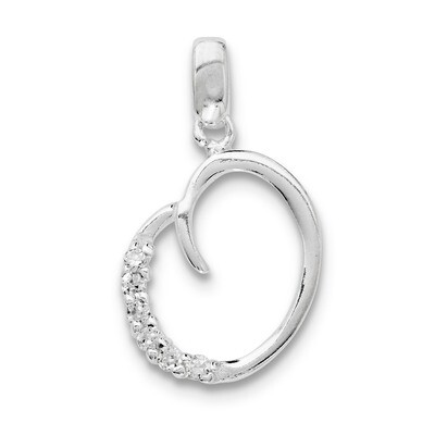 Initial O Pendant Sterling Silver Diamond QC6525O, MPN: QC6525O, 883957916545