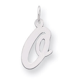 Medium Script Initial O Charm Sterling Silver QC5082O, MPN: QC5082O, 883957501093