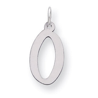 Slanted Block Initial O Charm Sterling Silver QC5085O, MPN: QC5085O, 191101533457