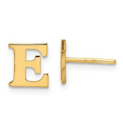 Initial Letter E Post Earrings 14k Laser Polished XNE46Y/E, MPN: XNE46Y/E, 883957949710