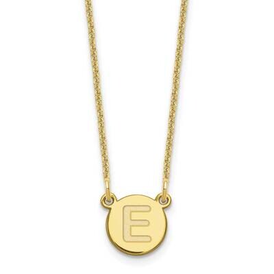 Tiny Circle Block Initial Letter E Necklace 10k Gold 10XNA722Y/E, MPN: 10XNA722Y/E,