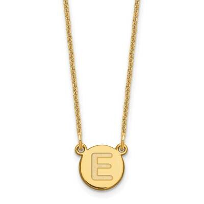 Tiny Circle Block Initial Letter E Necklace 14k Gold XNA722Y/E, MPN: XNA722Y/E, 196904084861