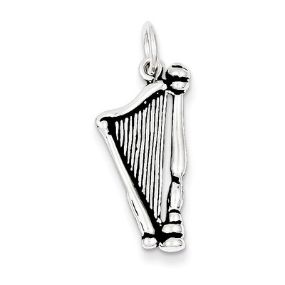 Harp Charm Antiqued Sterling Silver QC7777, MPN: QC7777, 883957557410