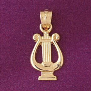 Dazzlers Jewelry Harp Pendant Necklace Charm Bracelet in Yellow, White or Rose Gold 6188, MPN: DZ-6…