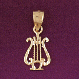 Dazzlers Jewelry Harp Pendant Necklace Charm Bracelet in Yellow, White or Rose Gold 6185, MPN: DZ-6…
