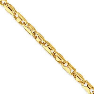 4mm Fancy Barrel Link Necklace 20 Inch 14k Gold LK750-20, MPN: LK750-20, 883957597058