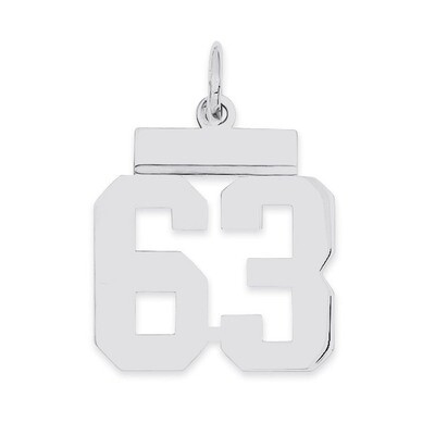 Pendant Number 63 Polished Sterling Silver Small QSS63, MPN: QSS63, 883957101576