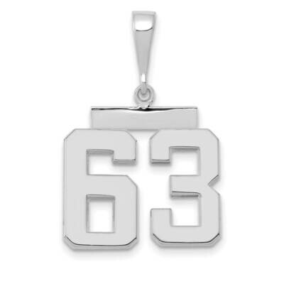 Number 63 Charm 14k White Gold Polished Medium WMP63, MPN: WMP63, 196904075661