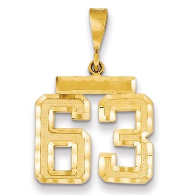 Number 63 Charm 14k Gold Medium Diamond-cut  MN63, MPN: MN63, 883957139630