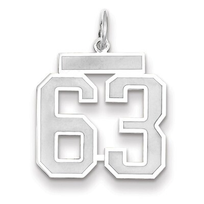 Number 63 Charm Medium Satin 14k white Gold WSM63, MPN: WSM63, 883957079257