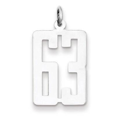 Charm Number 63 Elongated Pol Sterling Silver Small QES63, MPN: QES63, 191101190452